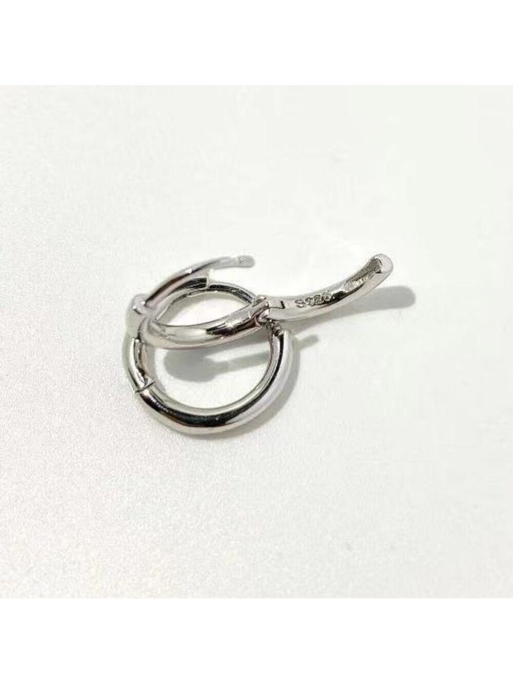 18k Gold Plated Sterling silver hoop Earrings - Picture 8 of 8